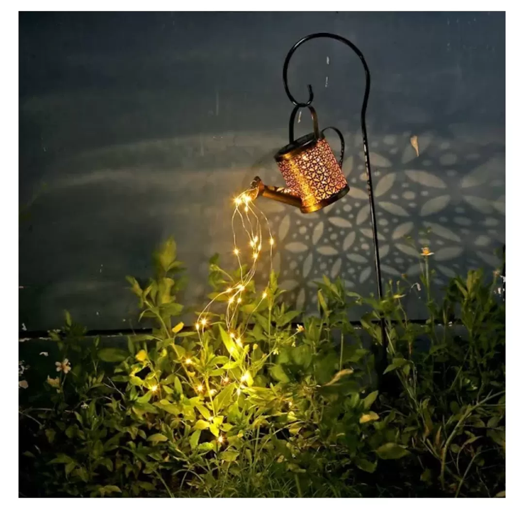 Hervidor de Agua Solar con Luz de Paisaje - Arte del Hierro para Jardín